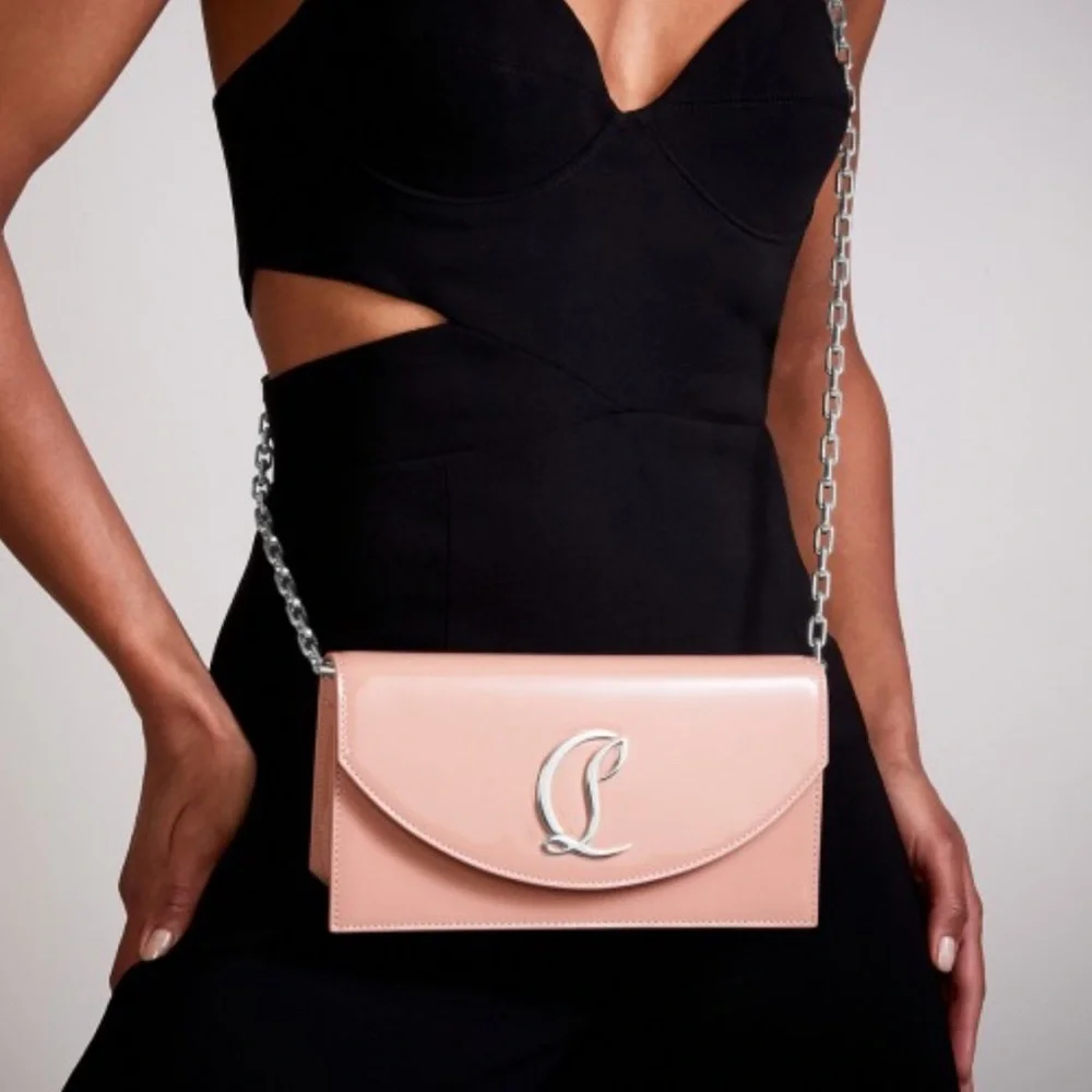 Christian Louboutin Loubi54 Patent Leather Clutch On A Chain